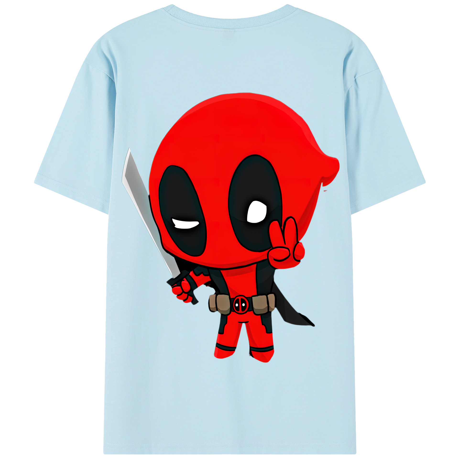（画像用） Deadpool デッドプール 綿100％半袖Tシャツ（背面プリント）